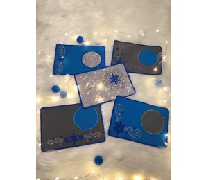 Stickserie ITH - Mug Rugs Snow Swirls